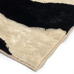 Hoogpolig vloerkleed - Fergana (crème/zwart)