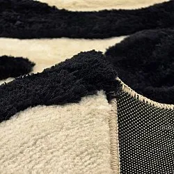 Hoogpolig vloerkleed - Fergana (crème/zwart)