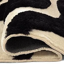 Hoogpolig vloerkleed - Fergana (crème/zwart)