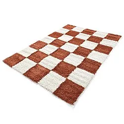 Hoogpolig vloerkleed - Gordes (oranje/wit)