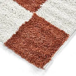 Hoogpolig vloerkleed - Gordes (oranje/wit)