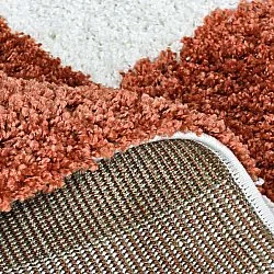 Hoogpolig vloerkleed - Gordes (oranje/wit)