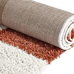 Hoogpolig vloerkleed - Gordes (oranje/wit)