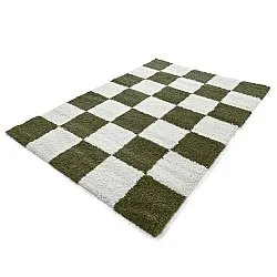Hoogpolig vloerkleed - Gordes (groen/wit)