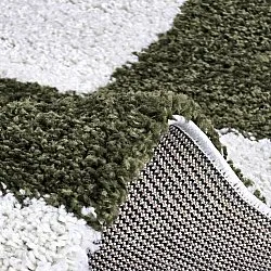 Hoogpolig vloerkleed - Gordes (groen/wit)