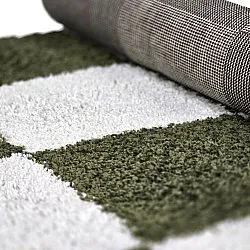 Hoogpolig vloerkleed - Gordes (groen/wit)