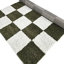 Hoogpolig vloerkleed - Gordes (groen/wit)