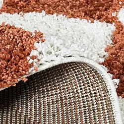 Hoogpolig vloerkleed - Albi (wit/oranje)