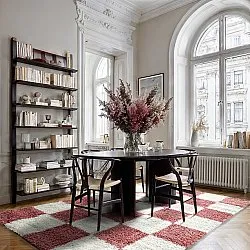 Hoogpolig vloerkleed - Gordes (roze/wit)