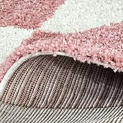 Hoogpolig vloerkleed - Gordes (roze/wit)