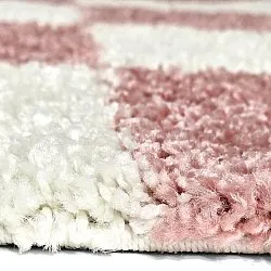Hoogpolig vloerkleed - Gordes (roze/wit)