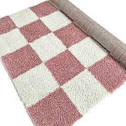 Hoogpolig vloerkleed - Gordes (roze/wit)