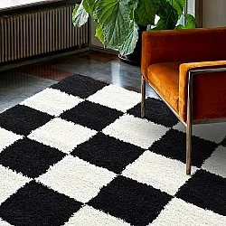 Hoogpolig vloerkleed - Gordes (zwart/wit)