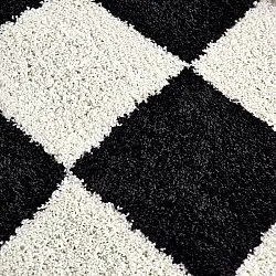 Hoogpolig vloerkleed - Gordes (zwart/wit)