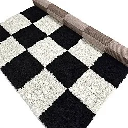 Hoogpolig vloerkleed - Gordes (zwart/wit)