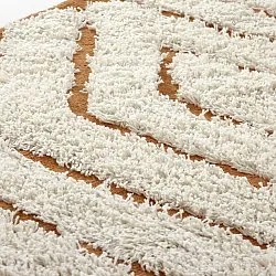 Ronde vloerkleden - Holwell Natural Cotton Shaggy (gebroken wit/bruin)