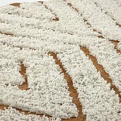 Ronde vloerkleden - Holwell Natural Cotton Shaggy (gebroken wit/bruin)