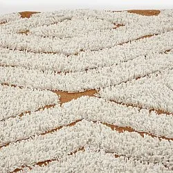 Ronde vloerkleden - Holwell Natural Cotton Shaggy (gebroken wit/bruin)