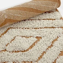 Ronde vloerkleden - Holwell Natural Cotton Shaggy (gebroken wit/bruin)