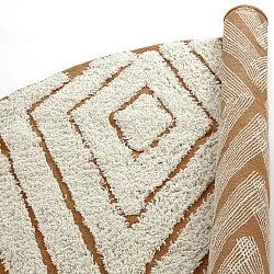 Ronde vloerkleden - Holwell Natural Cotton Shaggy (gebroken wit/bruin)