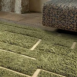 Hoogpolig vloerkleed - Kiberg Hand Woven Wool Shaggy (groente)