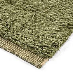 Hoogpolig vloerkleed - Kiberg Hand Woven Wool Shaggy (groente)