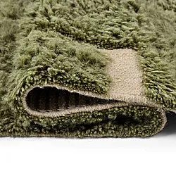 Hoogpolig vloerkleed - Kiberg Hand Woven Wool Shaggy (groente)