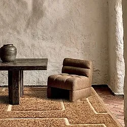 Hoogpolig vloerkleed - Kiberg Hand Woven Wool Shaggy (beige)