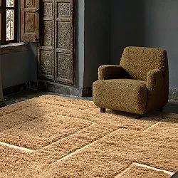 Hoogpolig vloerkleed - Kiberg Hand Woven Wool Shaggy (beige)