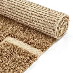 Hoogpolig vloerkleed - Kiberg Hand Woven Wool Shaggy (beige)