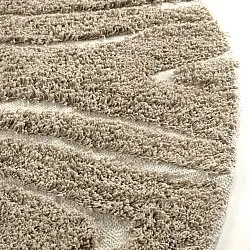 Ronde vloerkleden - Kindon Natural Cotton Shaggy (beige/wit)