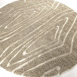 Ronde vloerkleden - Kindon Natural Cotton Shaggy (beige/wit)