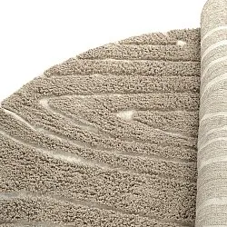 Ronde vloerkleden - Kindon Natural Cotton Shaggy (beige/wit)