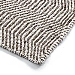 Wollen-vloerkleed - Larkana (bruin/wit)