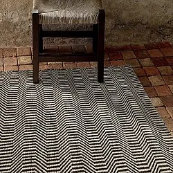 Wollen-vloerkleed - Larkana (beige/zwart)