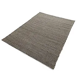 Wollen-vloerkleed - Larkana (beige/zwart)