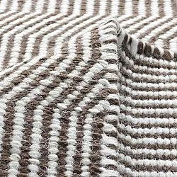 Wollen-vloerkleed - Larkana (bruin/wit)