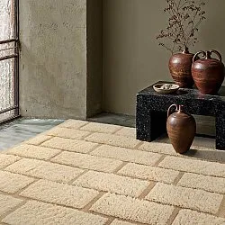 Hoogpolig vloerkleed - Leknes Hand Woven Wool Shaggy (room)