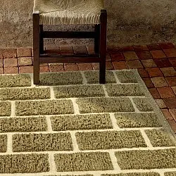 Hoogpolig vloerkleed - Leknes Hand Woven Wool Shaggy (groente)