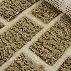 Hoogpolig vloerkleed - Leknes Hand Woven Wool Shaggy (groente)