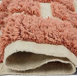 Hoogpolig vloerkleed - Leknes Hand Woven Wool Shaggy (terracotta)