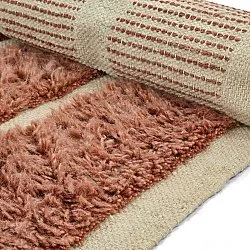 Hoogpolig vloerkleed - Leknes Hand Woven Wool Shaggy (terracotta)