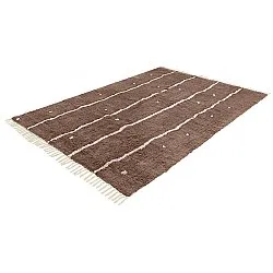 Hoogpolig vloerkleed - Leora Natural Cotton Shaggy (bruin/paars)