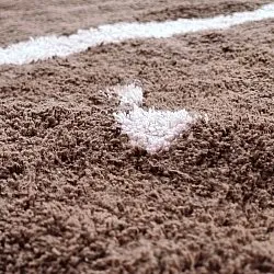 Rond vloerkleed - Leora Natural Cotton Shaggy (bruin/paars)