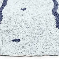 Rond vloerkleed - Leora Natural Cotton Shaggy (grijs/blauw)