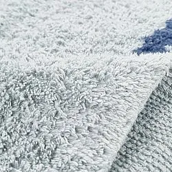 Rond vloerkleed - Leora Natural Cotton Shaggy (grijs/blauw)