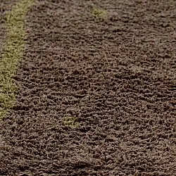 Hoogpolig vloerkleed - Leora Natural Cotton Shaggy (bruin/olijf)