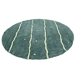 Rond vloerkleed - Leora Natural Cotton Shaggy (groente)