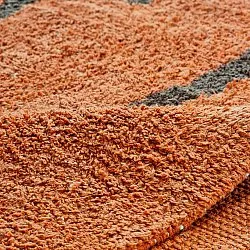 Hoogpolig vloerkleed - Leora Natural Cotton Shaggy (oranje/bruin)