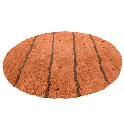 Rond vloerkleed - Leora Natural Cotton Shaggy (oranje/bruin)